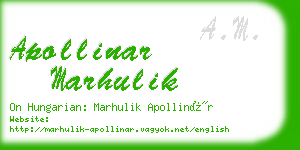 apollinar marhulik business card